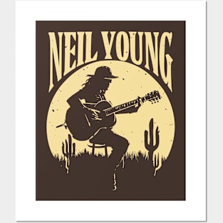 Neil Young - Vintage Silhouette Posters and Art